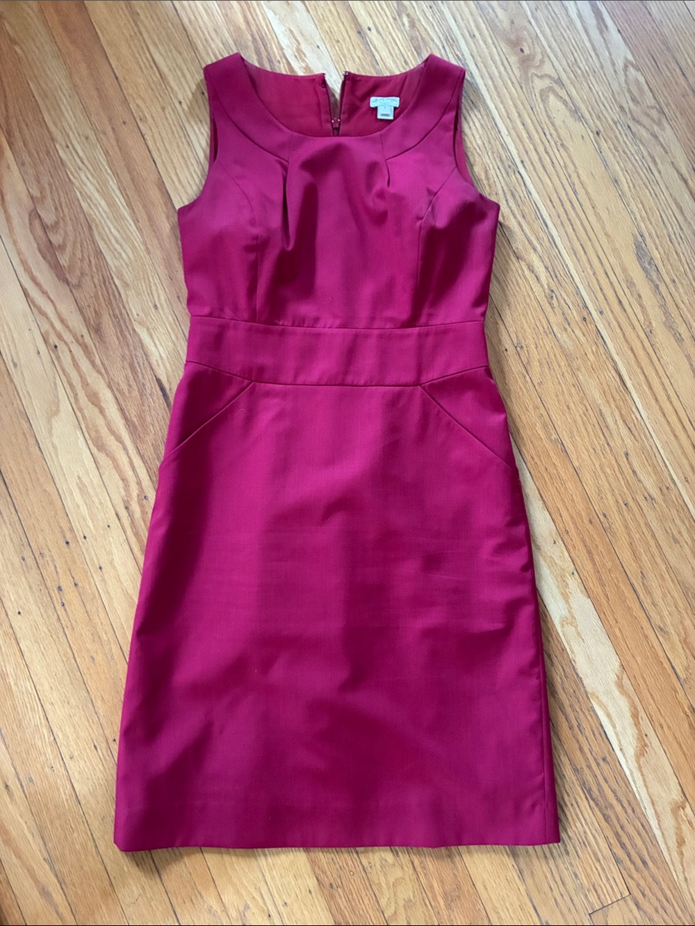 J. Crew Sleeveless Raspberry Sheath Dress